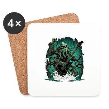 Rocher de Cthulhu - Dessous de verre (lot de 4) - blanc - Devant