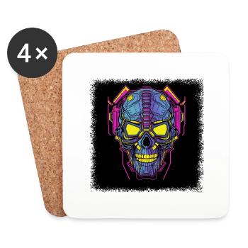Death Happy Fun Baby Skeleton Tshirts Cadeau - Dessous de verre (lot de 4) - blanc - Devant