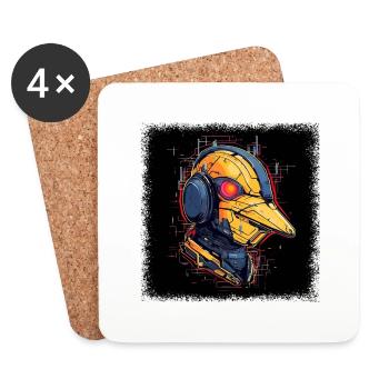 Best Friend Joke Enfants Bien-être Animal 4x4 8 bit - Dessous de verre (lot de 4) - blanc - Devant