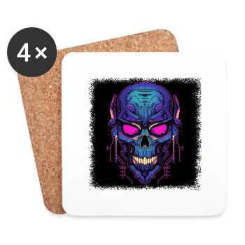 cool dead skull present sayings love gift idea - Untersetzer (4er-Set) - Weiß - Vorne