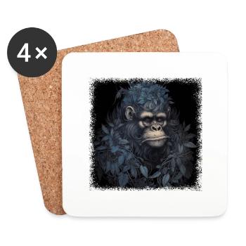 cool gorilla statement humor happy joke sayings - Coasters (set of 4) - white - Front