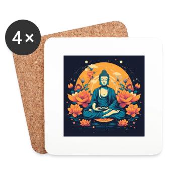 Buddha Artwork - Untersetzer (4er-Set) - Weiß - Vorne