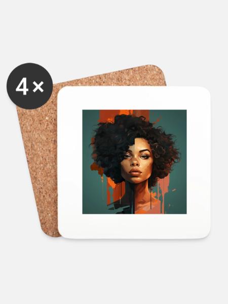 Beautiful Black Women Art - Untersetzer (4er-Set) - Weiß