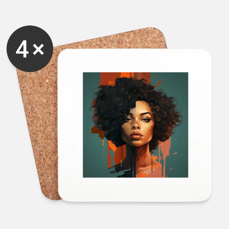 Beautiful Black Women Art - Untersetzer (4er-Set) - Weiß