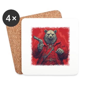 Présenter une citation drôle Joyeux Panda Mammifère Drôle - Dessous de verre (lot de 4) - blanc - Devant