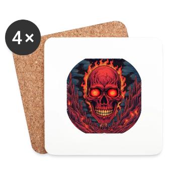 skeleton anatomy dabbing death sayings - Untersetzer (4er-Set) - Weiß - Vorne