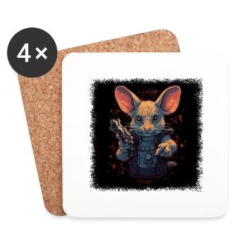 animal lovers pork happy bday cool piglets grunter - Untersetzer (4er-Set) - Weiß - Vorne