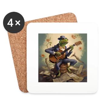 Lustighausen - Comic style frog - Untersetzer (4er-Set) - Weiß - Vorne