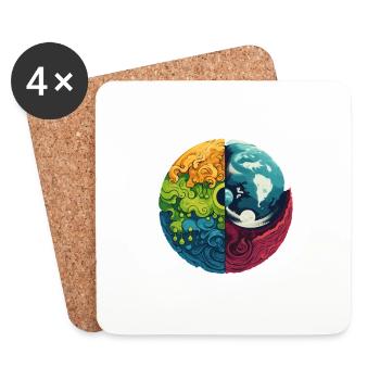 Earth Elements - Coasters (set of 4) - white - Front