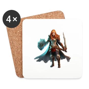 Female Warrior - Coasters (set of 4) - white - Front