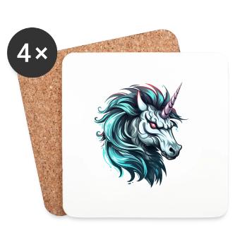Mad Unicorn - Coasters (set of 4) - white - Front