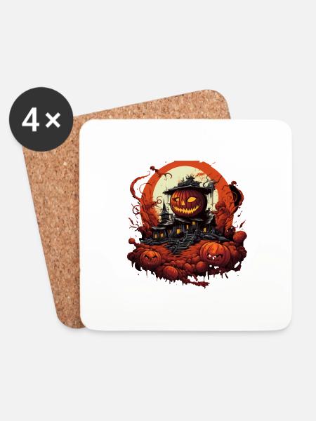 Halloween House - Coasters (set of 4) - white