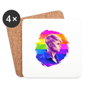 LGBTQAI+ Human / Mensch - Untersetzer (4er-Set) - Weiß - Vorne