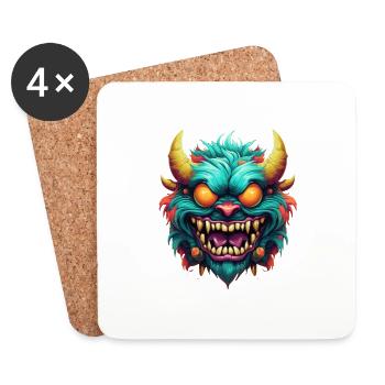 Evil Monster - Coasters (set of 4) - white - Front
