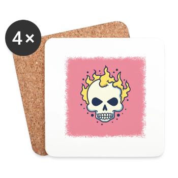 awesome fuck you geek spooky birthday present - Coasters (set of 4) - white - Front