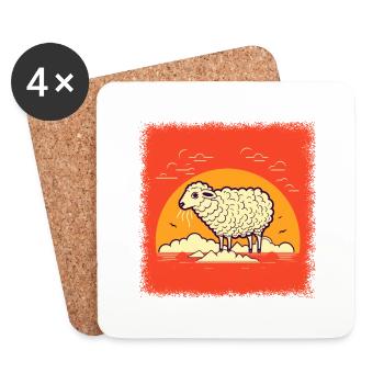 and on the 8th day god made a farmer tshirts cool - Untersetzer (4er-Set) - Weiß - Vorne