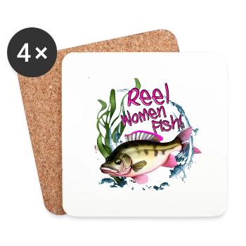Abenteuerlustige Fischer - World of Fish Woman! - Untersetzer (4er-Set) - Weiß - Vorne