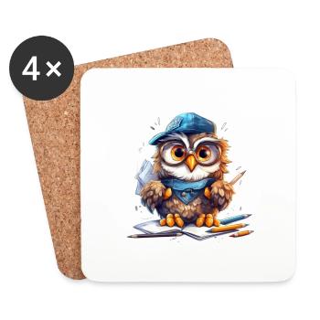 The Wise Owl Trademark - Coasters (set of 4) - white - Front
