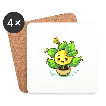 Cute Plant Trademark - Coasters (set of 4) - white - Front