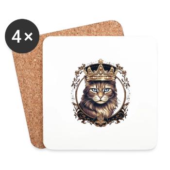 Royal Cat Trademark - Coasters (set of 4) - white - Front