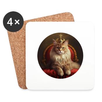 Royal Cat - Coasters (set of 4) - white - Front