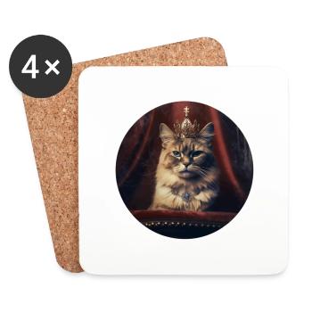 Royal Cat - Coasters (set of 4) - white - Front
