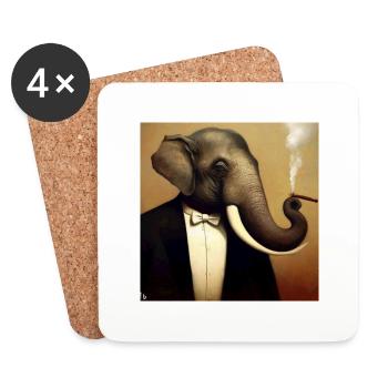 renaissance elephant - Untersetzer (4er-Set) - Weiß - Vorne