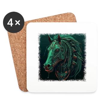 gift sayings bday humor thoroughbred cowboy - Coasters (set of 4) - white - Front