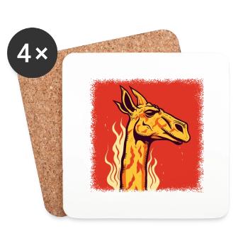 cool africa animal geek cute giraffe present idea - Coasters (set of 4) - white - Front