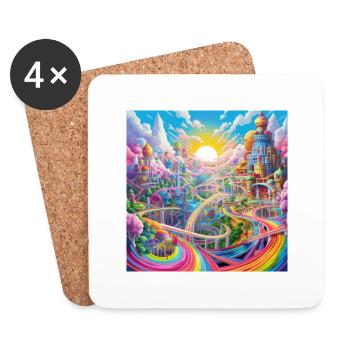icecrusher Cartographic Pencil Art Color - Untersetzer (4er-Set) - Weiß - Vorne