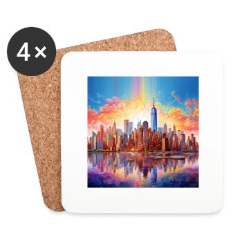 icecrusher New YorkSkyline Cartographic - Untersetzer (4er-Set) - Weiß - Vorne