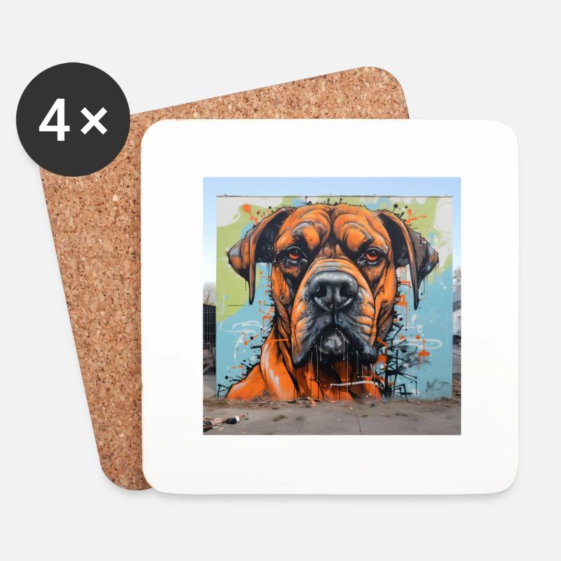 Hund - Untersetzer (4er-Set) - Weiß
