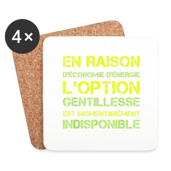 Economie énergie l'option gentillesse indisponible - Dessous de verre (lot de 4) - blanc - Devant
