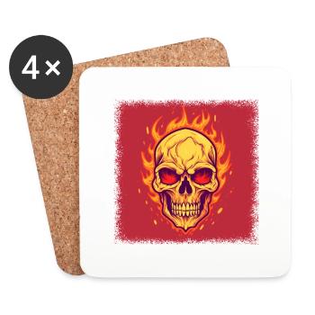 Dinosaur Skeleton Tshirts Bday Present Idea - Coasters (set of 4) - white - Front