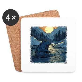 bobr beavers gift idea pet - Untersetzer (4er-Set) - Weiß - Vorne
