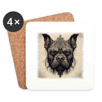 Citation drôle Beagle Dog Gift Dog Friendly Lover - Dessous de verre (lot de 4) - blanc - Devant