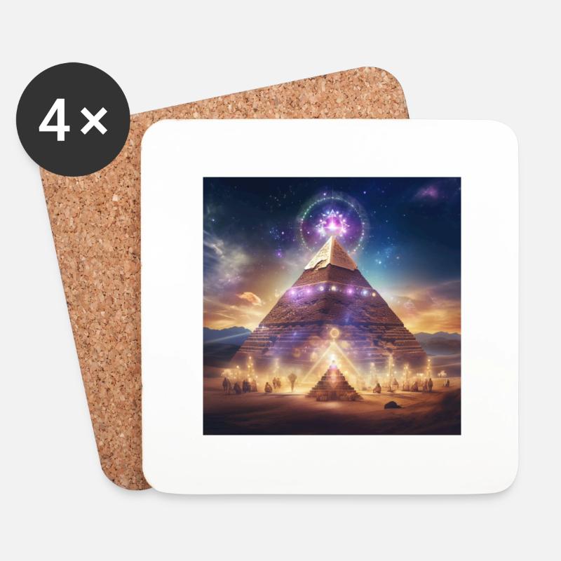 Pyramide - Untersetzer (4er-Set) - Weiß