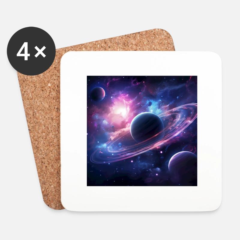 Kosmisch - Untersetzer (4er-Set) - Weiß