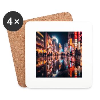 Tokyo - Dessous de verre (lot de 4) - blanc - Devant