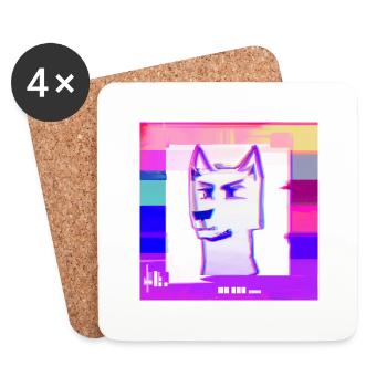 Cyberdoge#1 - Untersetzer (4er-Set) - Weiß - Vorne