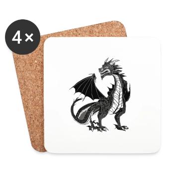 European Dragon - Untersetzer (4er-Set) - Weiß - Vorne