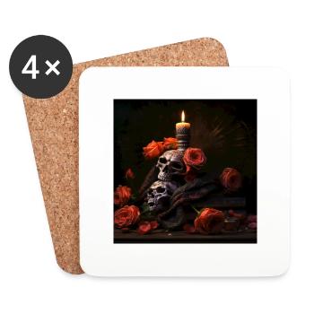 Fascinating gothic fashion shirt - Coasters (set of 4) - white - Front