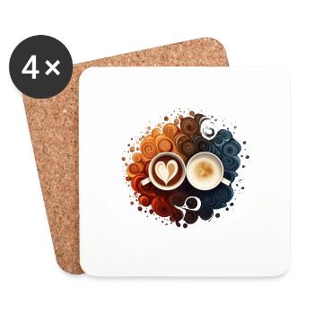 Kaffeezeit - design for every coffee enjoyment - Coasters (set of 4) - white - Front