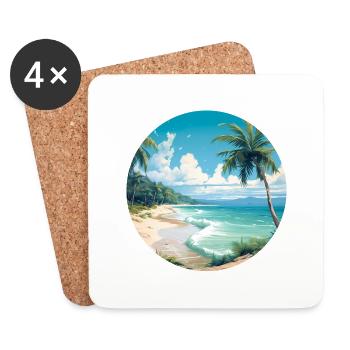C’est là que la joie des fêtes entre en jeu - Dessous de verre (lot de 4) - blanc - Devant