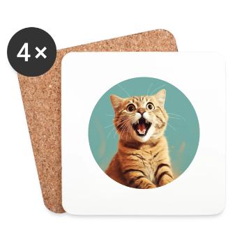 Mignon jeune chat pour tous les amoureux des chats - Dessous de verre (lot de 4) - blanc - Devant