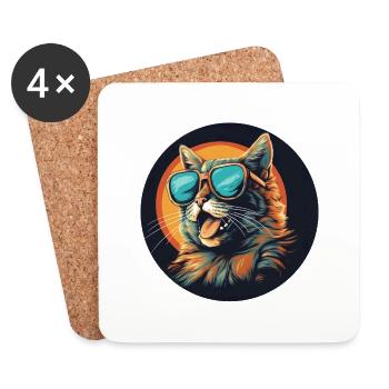 For true cat fans - feel the magic - Coasters (set of 4) - white - Front