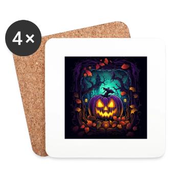 Happy Halloween - Untersetzer (4er-Set) - Weiß - Vorne