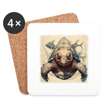 cool animal defense quote love tortoises gift idea - Untersetzer (4er-Set) - Weiß - Vorne