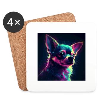 Chihuahua art - Coasters (set of 4) - white - Front
