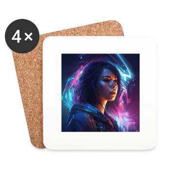 Woman art - Coasters (set of 4) - white - Front